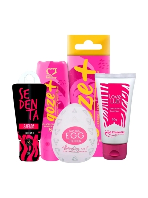 imagem do produto Kit com Goze + Love Lub Neutro Egg Stepper e Sedenta Safada