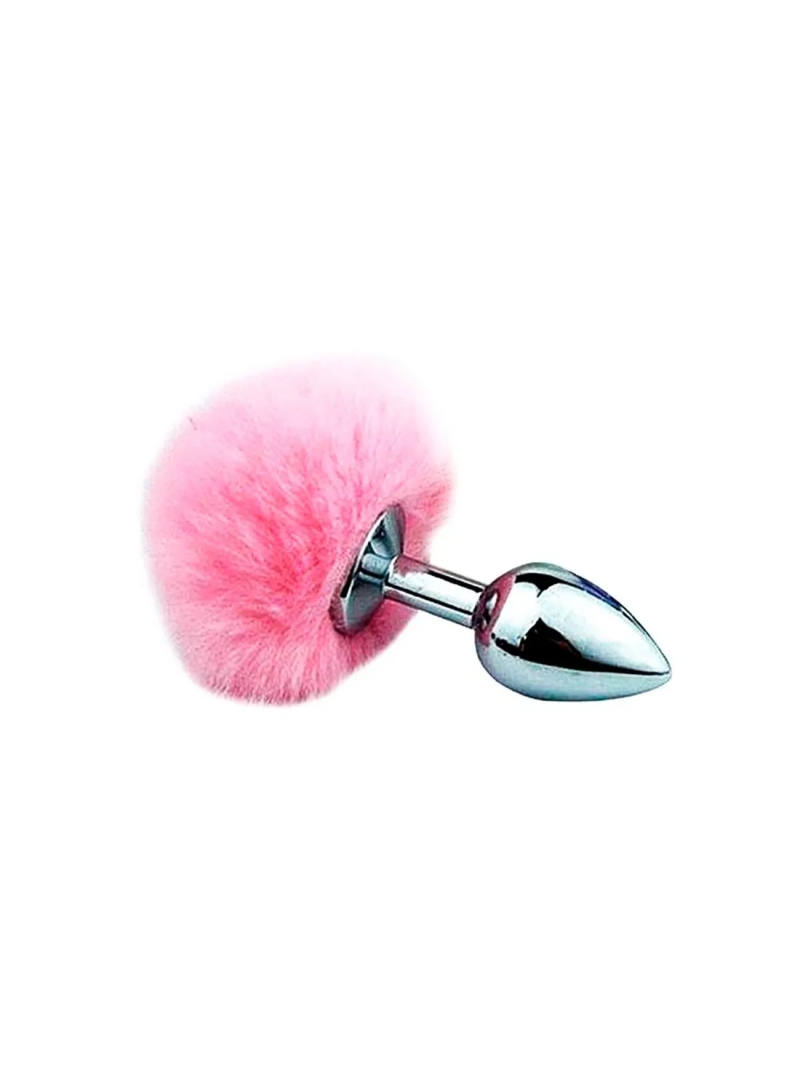 Plug Anal Pequeno em Aço Inoxídável com Pompom 8,2x3,4 cm Sexy Import