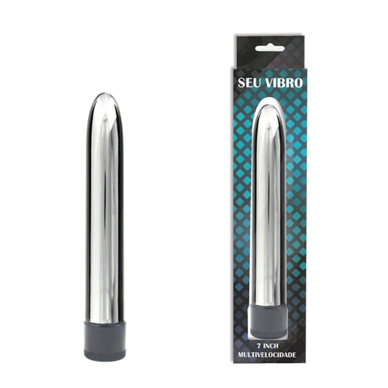 VIBRADOR PERSONAL CROMADO MULTIVELOCIDADE 17CM